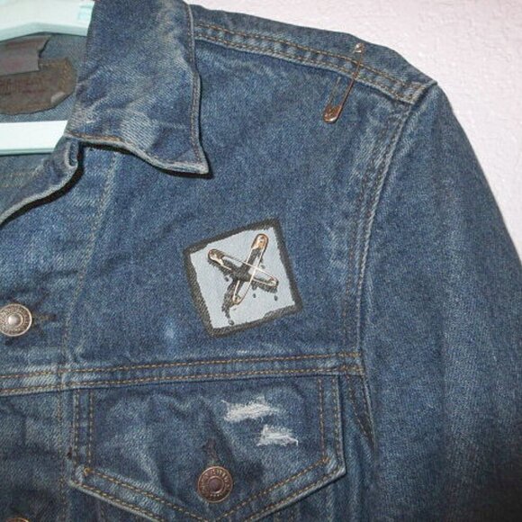 90s Vtg Levis Jacket Mens Size S Jean Denim Trucker Ghost Y2K Grunge USA Made - Picture 6 of 12
